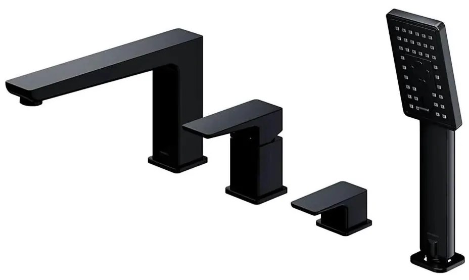 Baterie de cadă cu 4 căi OMNIRES PM7432BL PARMA negru mat