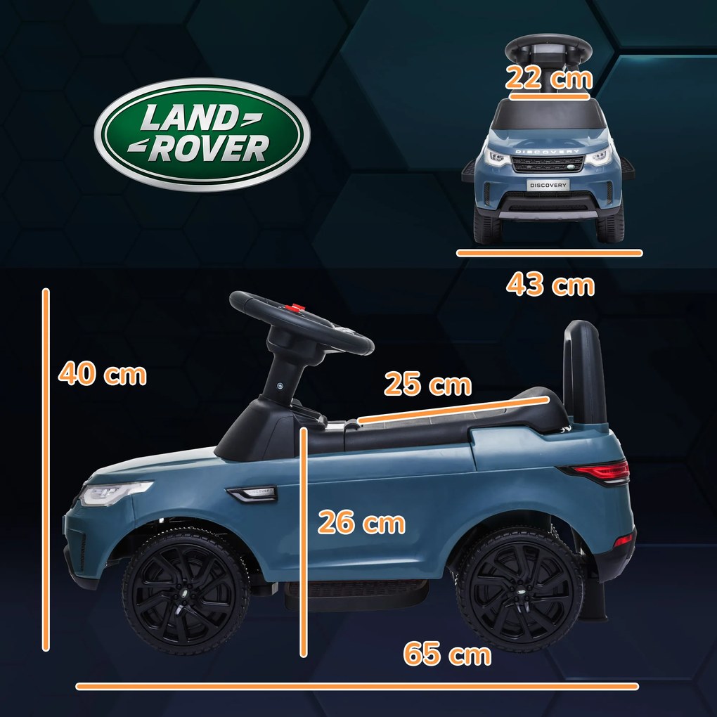 AIYAPLAY Mașină electrică pentru copii 6V, Land Rover, mod condus/mod de împins, faruri, muzică, Albastru deschis | Aosom Romania