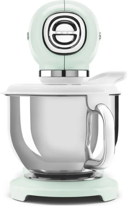 Mixer planetar SMEG SMF03PGEU, 800 W, 4,8 l, 10 viteze, Functie de pornire treptata, Verde pastel
