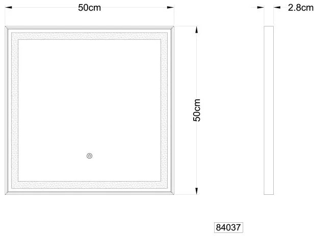 Oglinda baie cu iluminat LED CCT IP44 Rivas 50x50cm 84037 GL