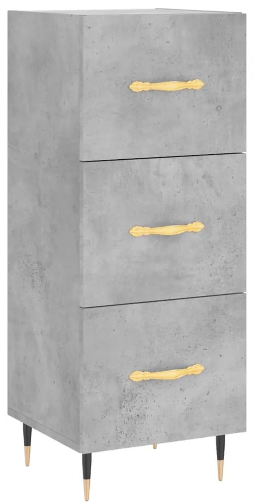 828584 vidaXL Servantă, gri beton, 34,5x34x90 cm, lemn compozit