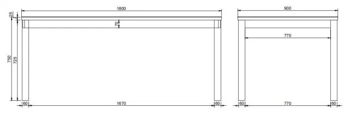 Masă de dining cu blat ceramic 90x180 cm Southampton – Actona