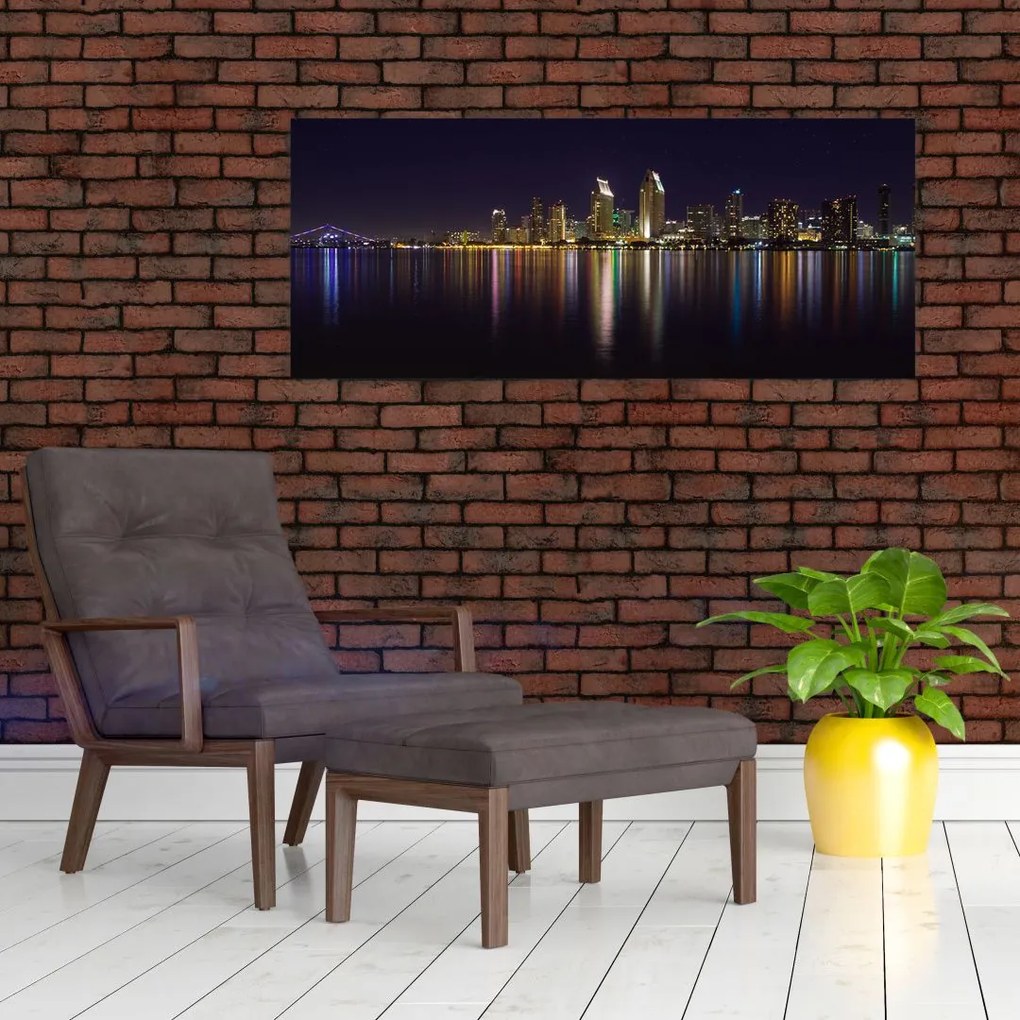 Tablou cu orașul nocturn (120x50 cm)