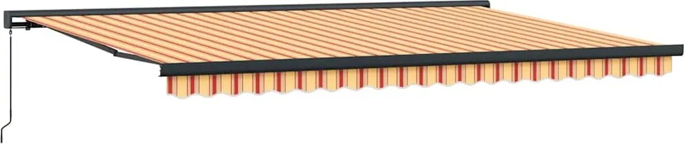vidaXL Copertină retractabilă, galben/alb, 4,5x3 m, textil/aluminiu