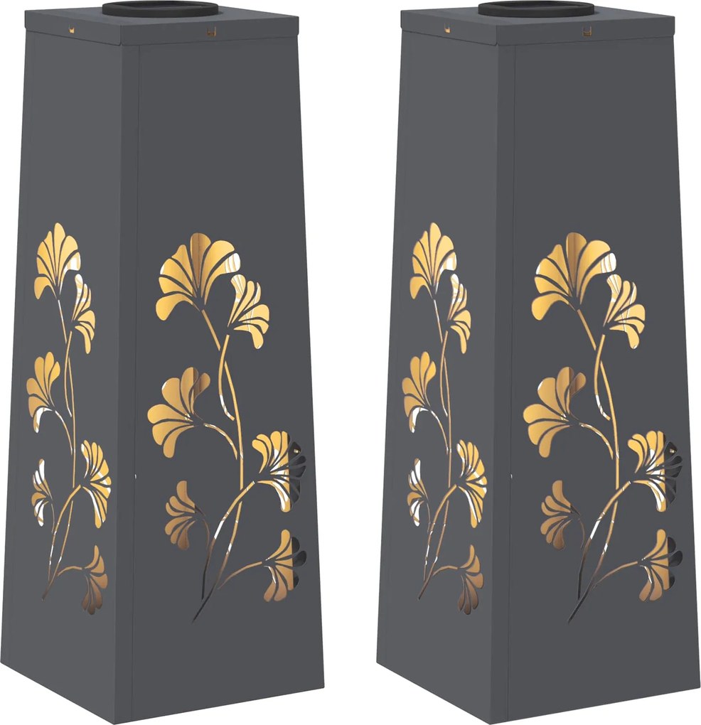 vidaXL Lumină LED Solară pentru Alei 2 pcs Antracit