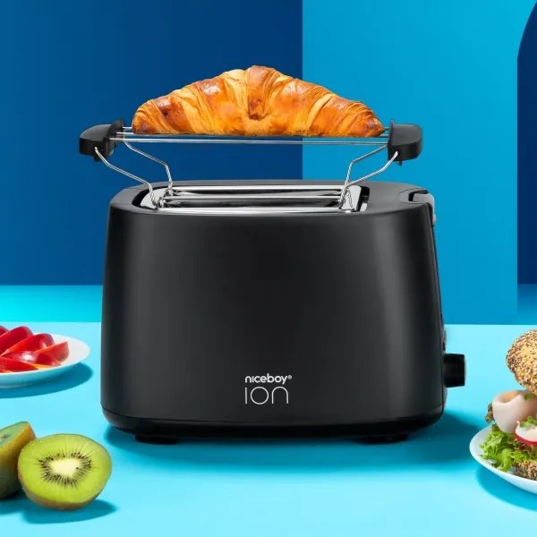 Prăjitor de pâine cu două fante și accesoriu Niceboy ION Cruncher C1 750W/230V negru
