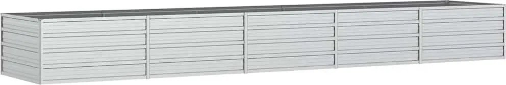 vidaXL Strat înălțat de grădină argintiu 400x80x45 cm oțel galvanizat