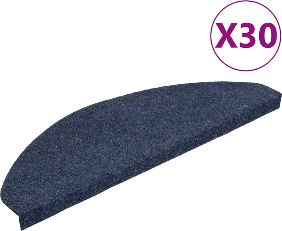 vidaXL Covorașe scară autoadezive 30 buc Albastru 65x22,5x3,5 cm