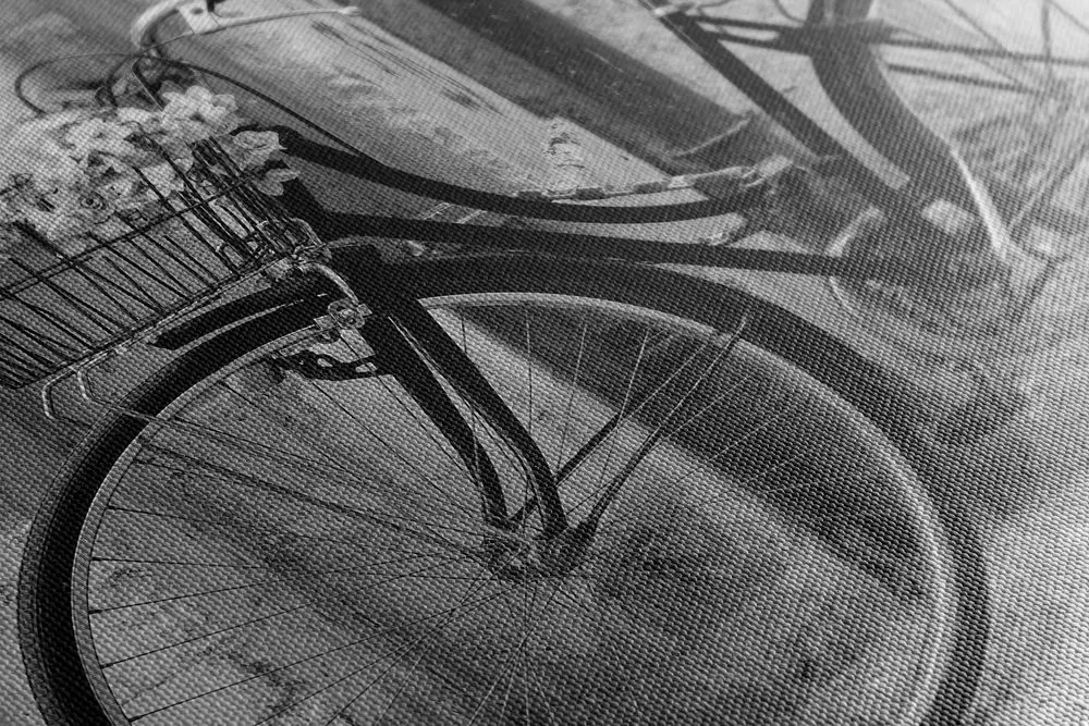 Tablou bicicletă rustică în design alb-negru