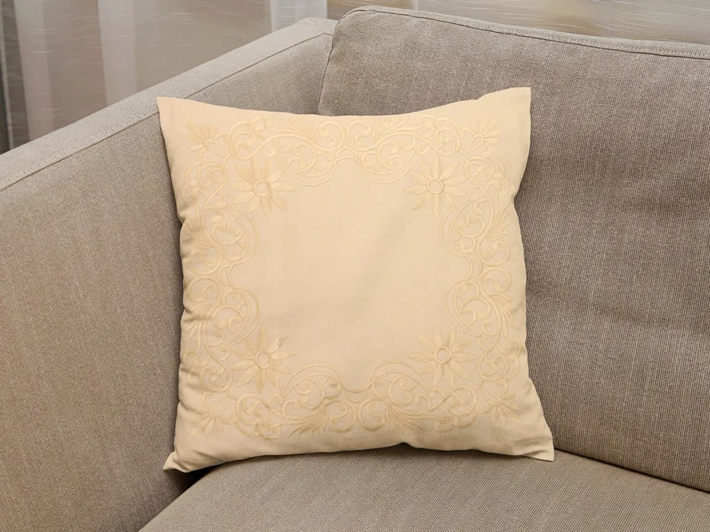 Husa de perna decorativa LITTLE GARDEN 40x40 cm, crem