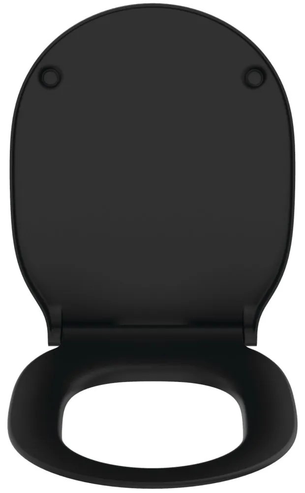Capac WC wrapover, Soft-Close, negru Negru mat