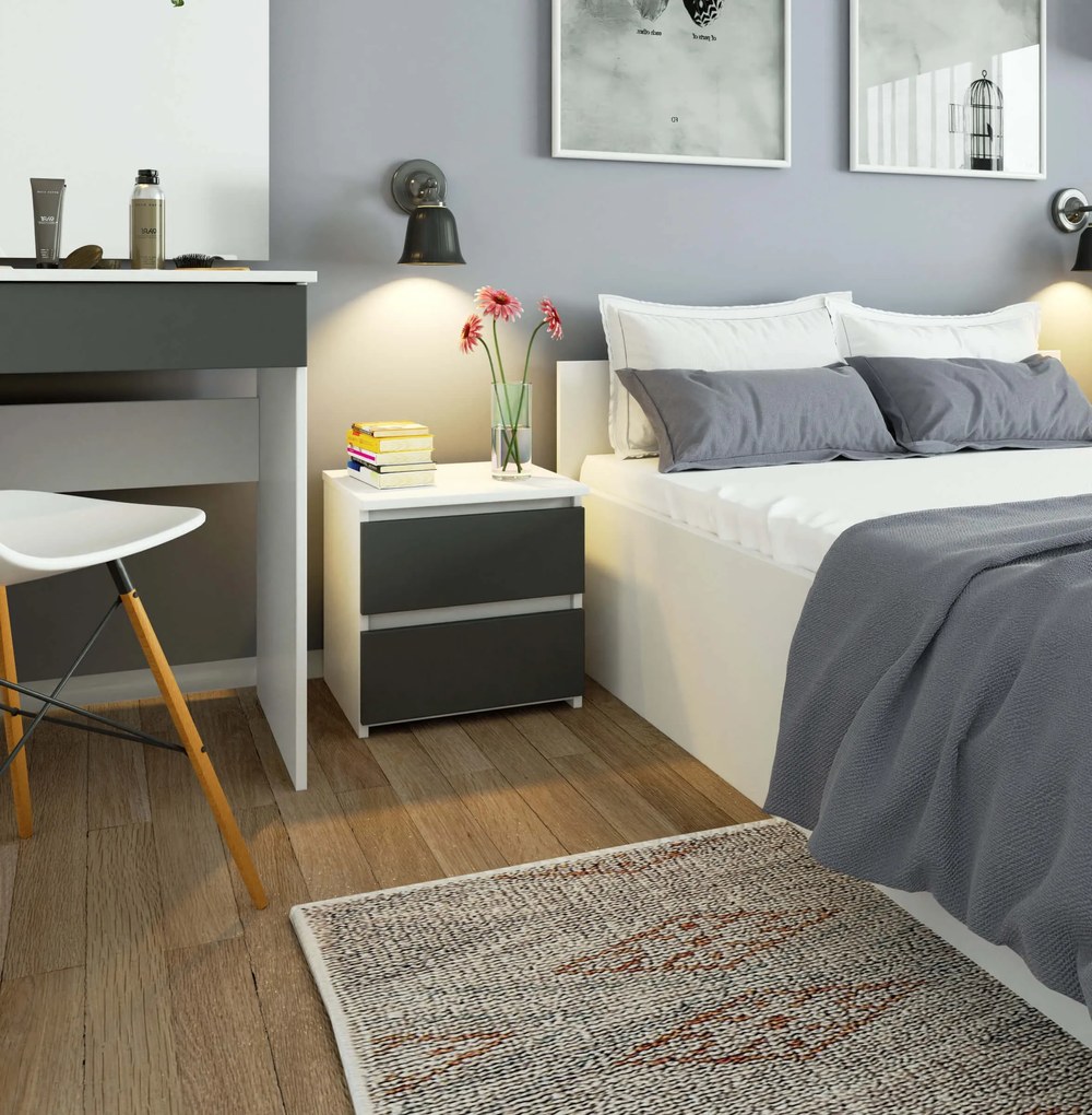 Noptieră Cleania CL2 (alb + gri). Promo -25%. 1070716