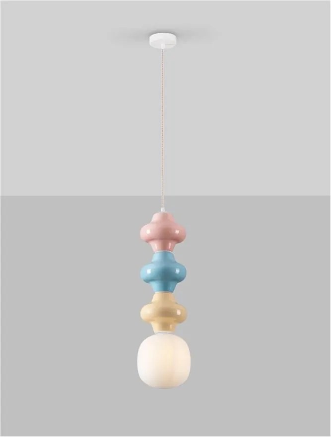 Pendul ceramic design modern CHIC roz/ albastru/ galben