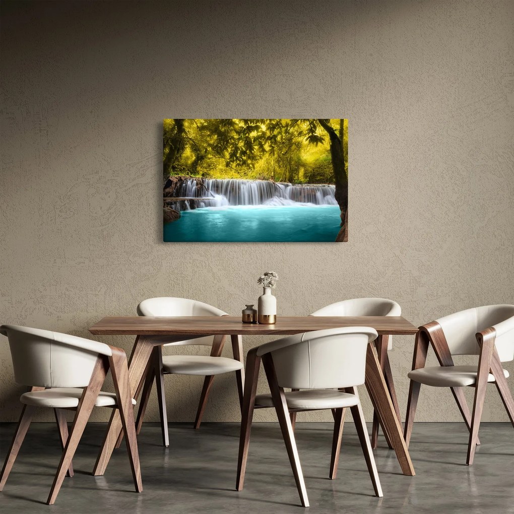 Tablou - Cascadă, cu culori strălucitoare (90x60 cm)