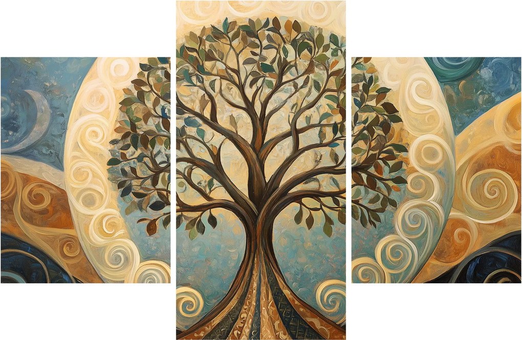 Tablou – Arborele vieții și spirale (90x60 cm)