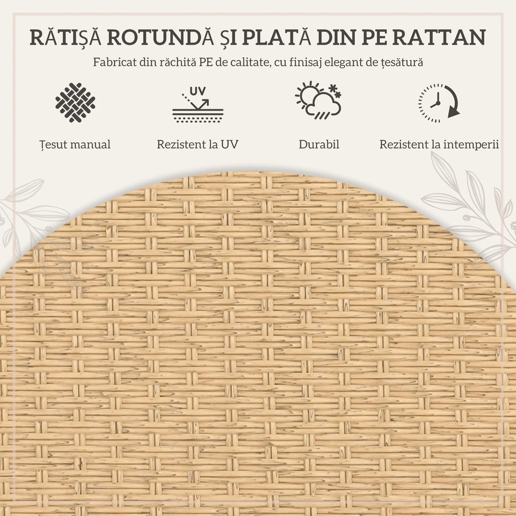 Outsunny Set de Luat Masa din 7 piese din Rachita pentru Terasa | Aosom Romania