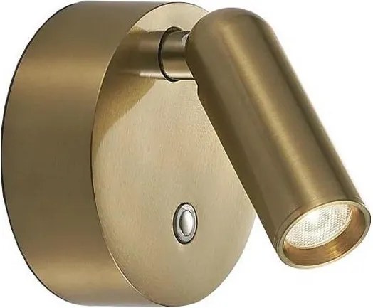 Ideal Lux BEAN - Aplică spot de perete LED reîncărcabilă și dimerizabilă, 3W/5V, CRI95, alamă