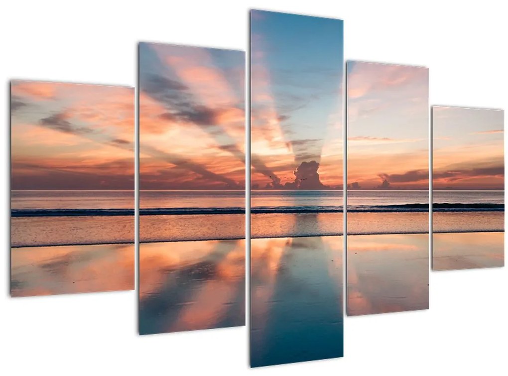 Tablou cu razele solare deasupra plajei Dayton (150x105 cm)