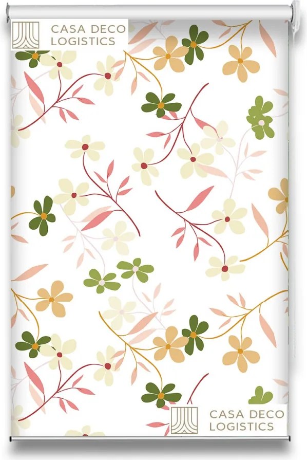 Roletă textilă Floral 8002 cu flori multicolore