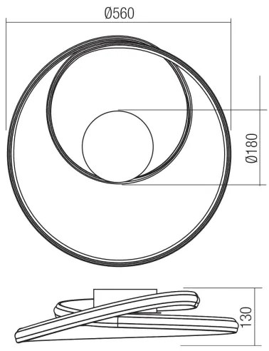 Redo 01-4358 - Plafonieră LED dimmabilă TORSION LED/40W/230V aurie