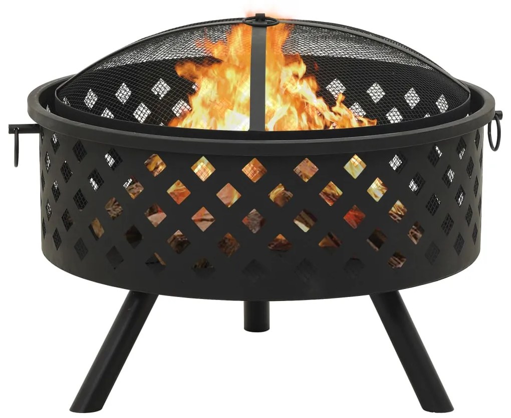 311890 vidaXL Vatră de foc cu vătrai 68 cm oțel XXL