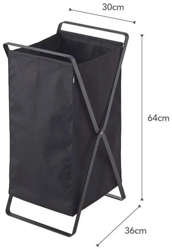 Coș de rufe YAMAZAKI Tower Laundry, negru