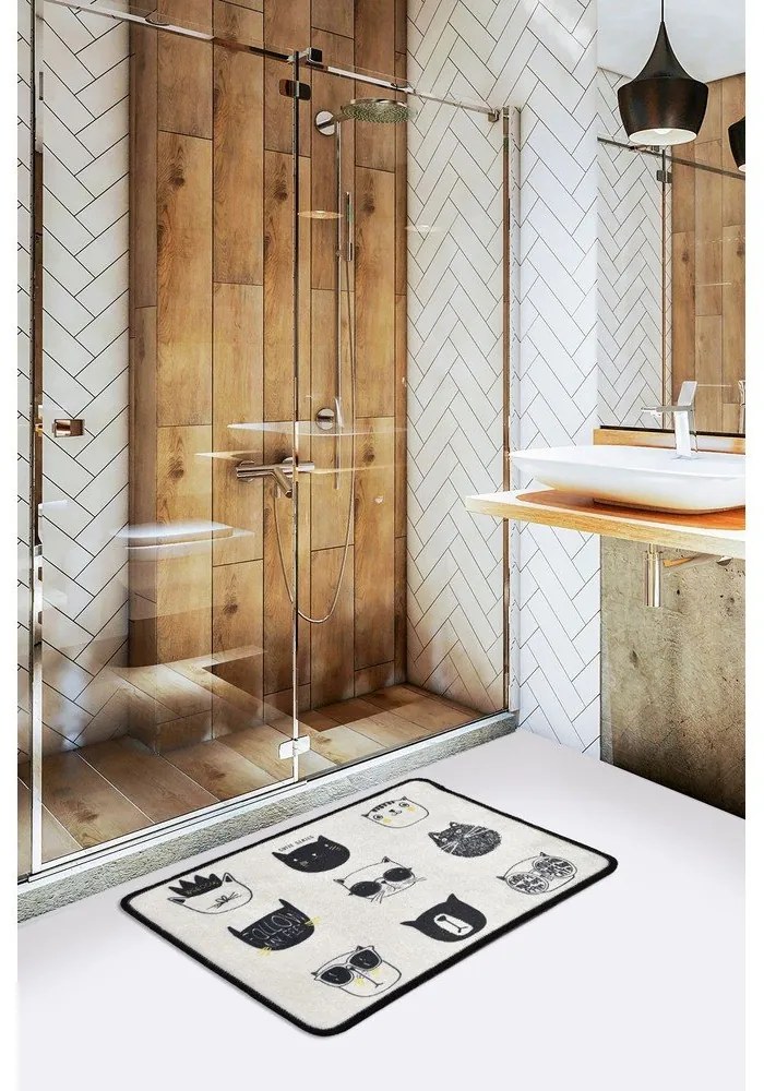 Covoraș de baie negru-bej 40x60 cm Cutie – Foutastic