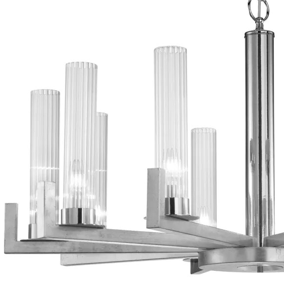 Lustră pe lanț RAGGIO 10xE14/25W/230V argintie Kolarz 6009.81050