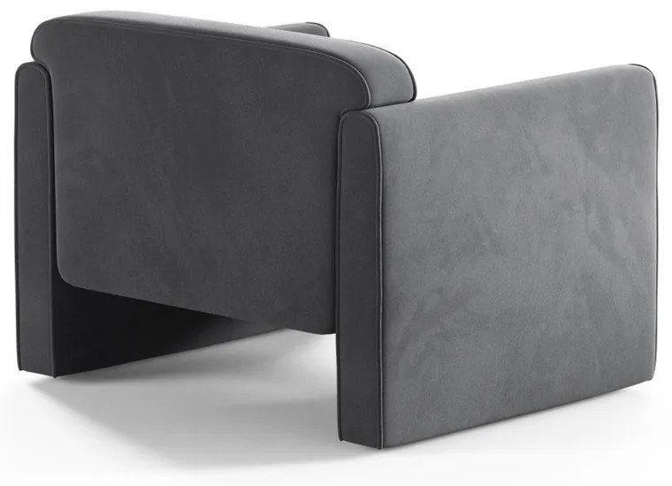 Fotoliu gri cu tapițerie din catifea Abby – Micadoni
