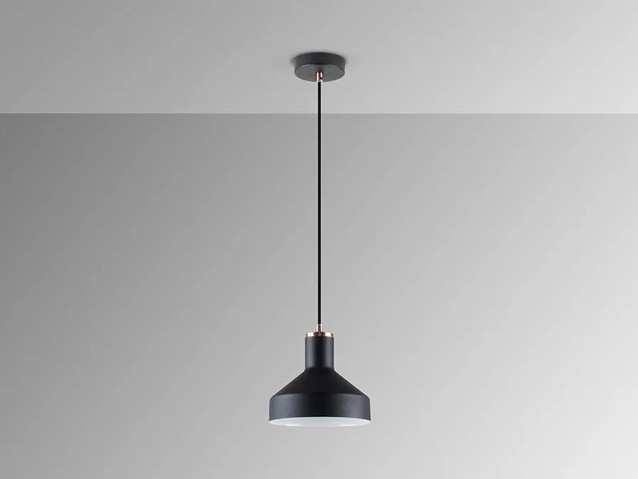 Lustra/Pendul din metal design moderm Irias negru/cupru