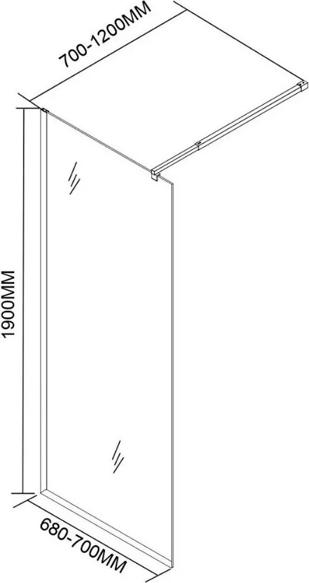 River Walk în perete de duș 70x190 cm negru