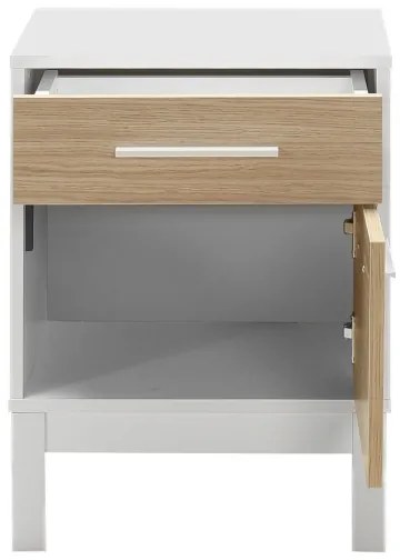 Noptieră 60x45 cm alb/maro