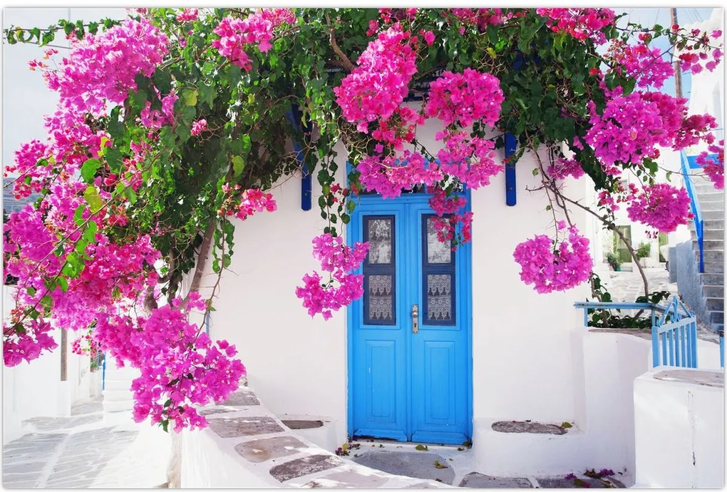 Tablou - Casă tradițională grecească (90x60 cm)