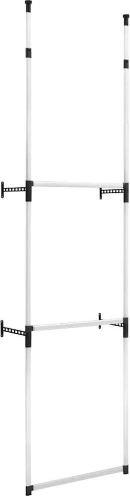 vidaXL Sistem de garderobă telescopic, cu bare, aluminiu