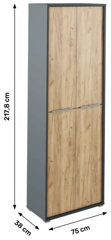Dulap Birou RIOMA NEW TYPE 05 Stejar Artisan/Grafit
