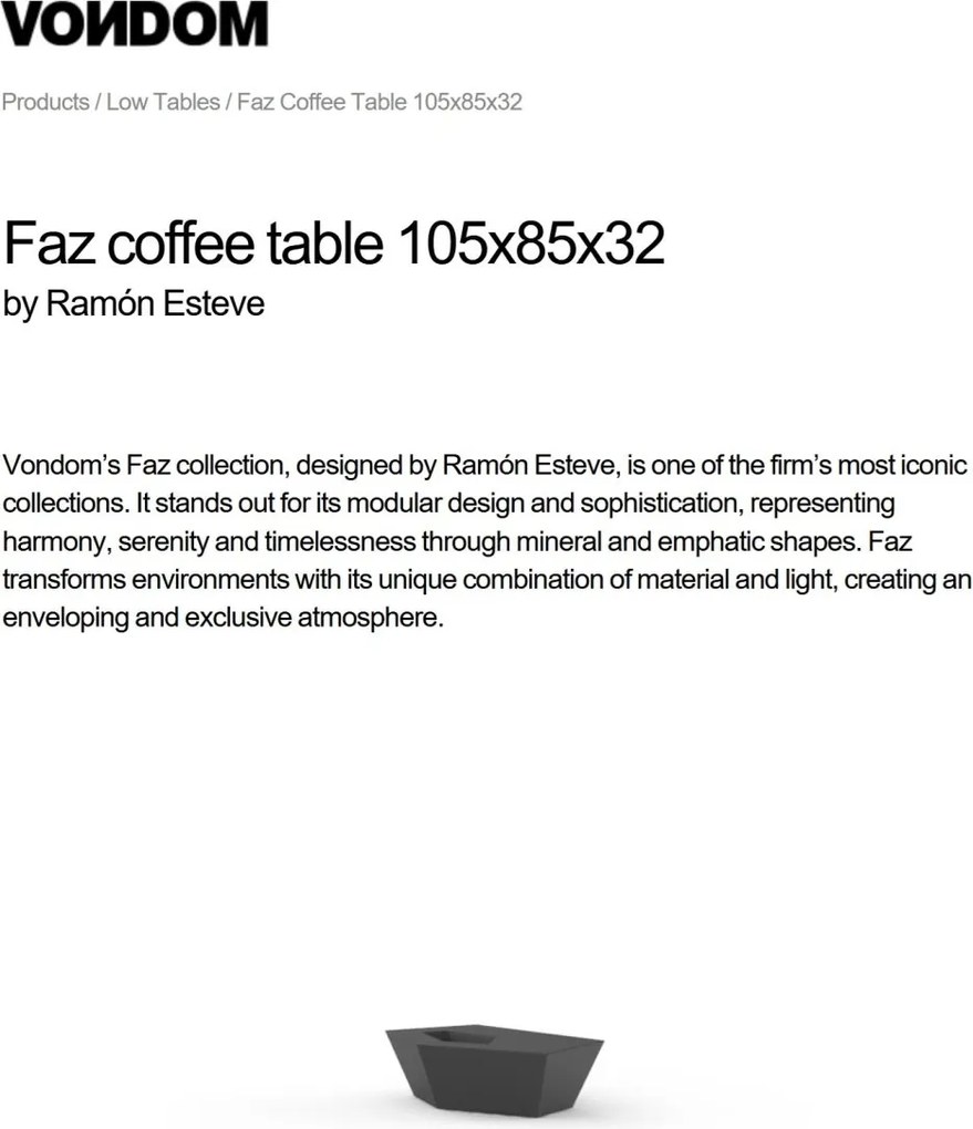 Masuta design modern, exterior, interior, lounge FAZ 54009 Vondom