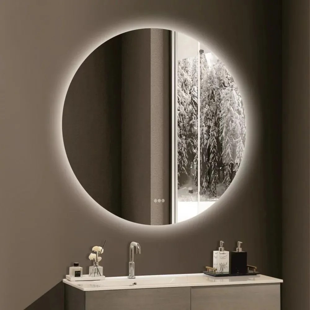 Oglinda cu iluminare si dezaburire Inter Ceramic rotunda 150 cm