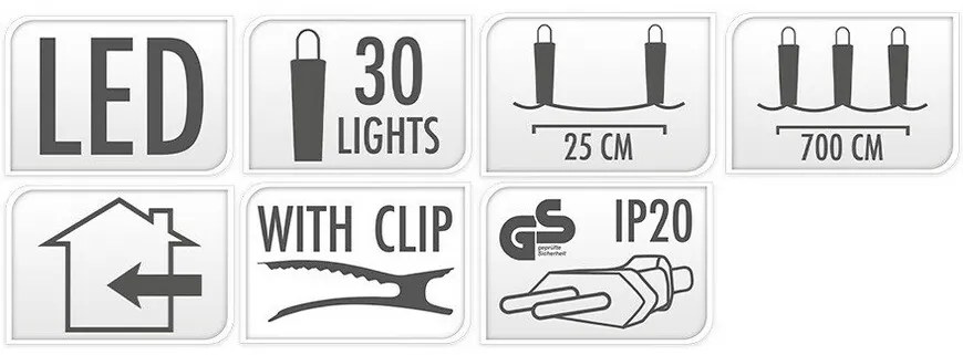 Instalație de crăciun luminițe LED Candle Lights, 30 LED