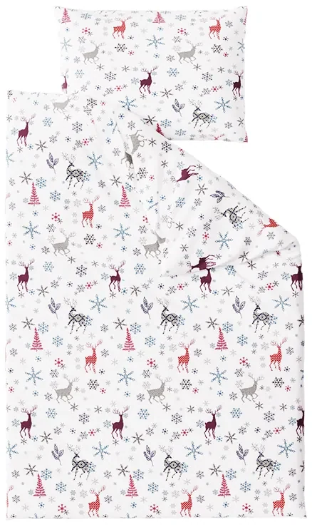 Lenjerie de pat bumbac SCANDINAVIA X-MAS alb Dimensiune lenjerie de pat: 70 x 90 cm | 140 x 200 cm