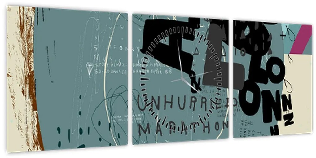 Tablou - Flying balon cu curcubeu (cu ceas) (90x30 cm)