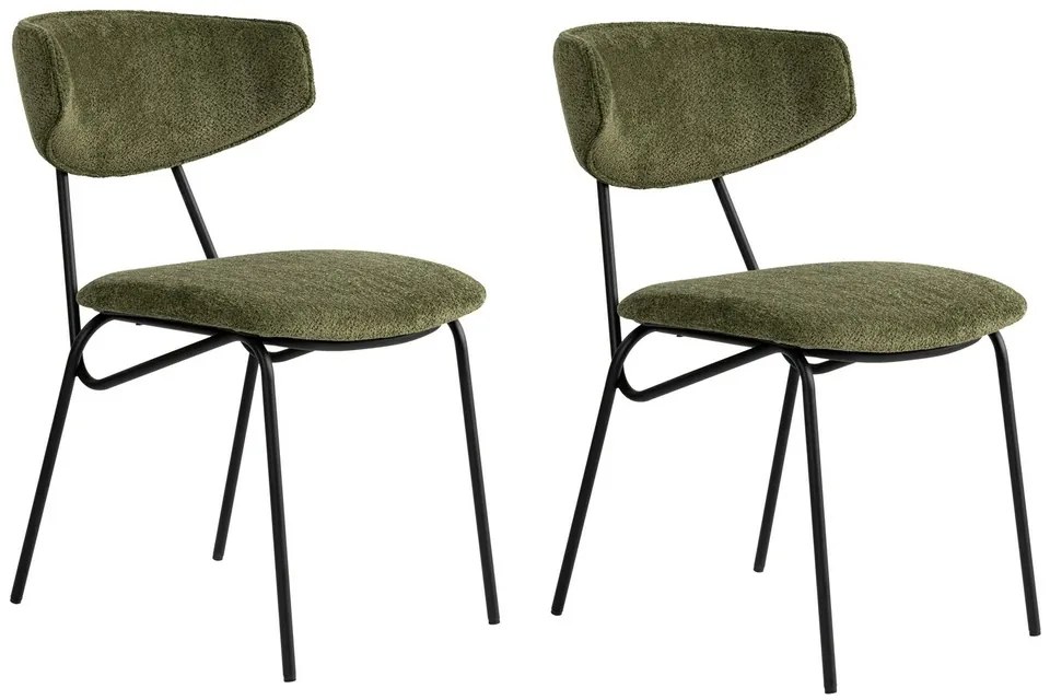 Set de scaune de sufragerie Nancy Green and Black,2 buc.