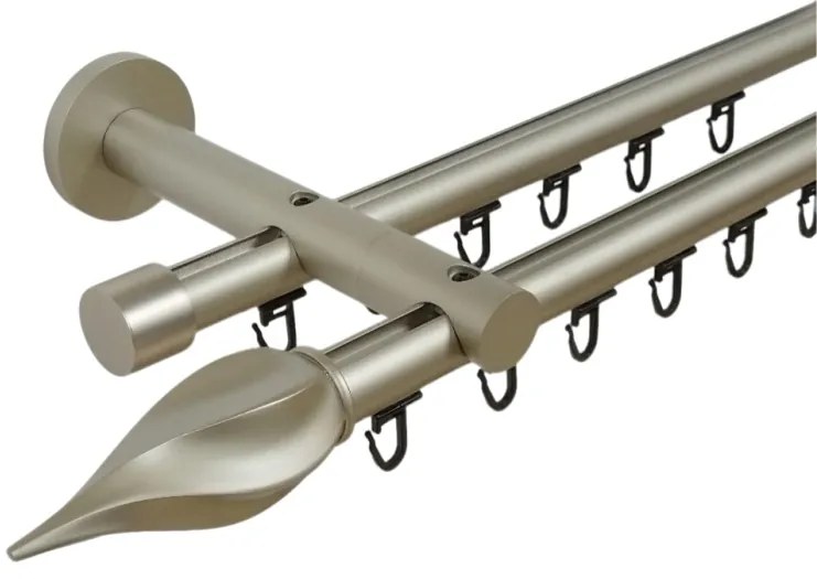 Galerie metal dubla PICIOR UNIVERSAL TEAVA PROFIL - TWISTER19/19 - CROM MAT (Alege marime: 160 cm)