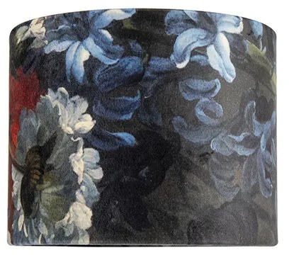 Abajur din catifea cu design floral 18/18/14 interior auriu