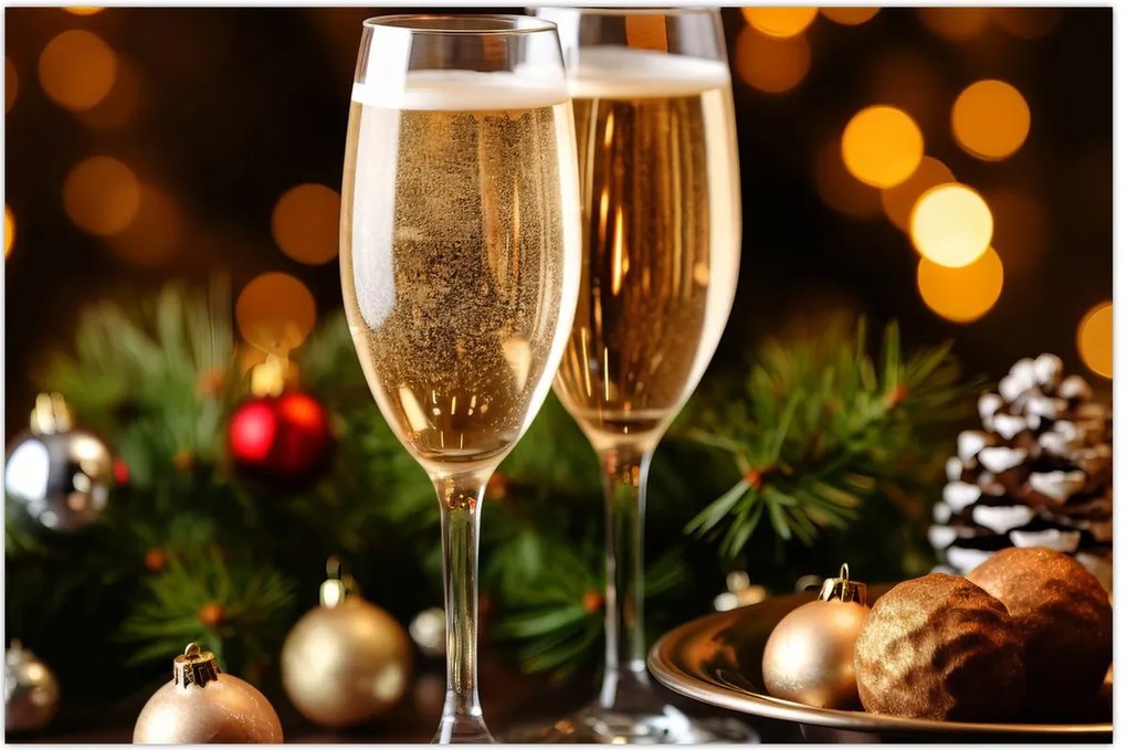 Tablou - Pahar de șampanie (90x60 cm)