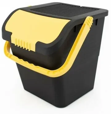 Coș de gunoi pentru deșeuri separate Practic, 35l, capac galben
