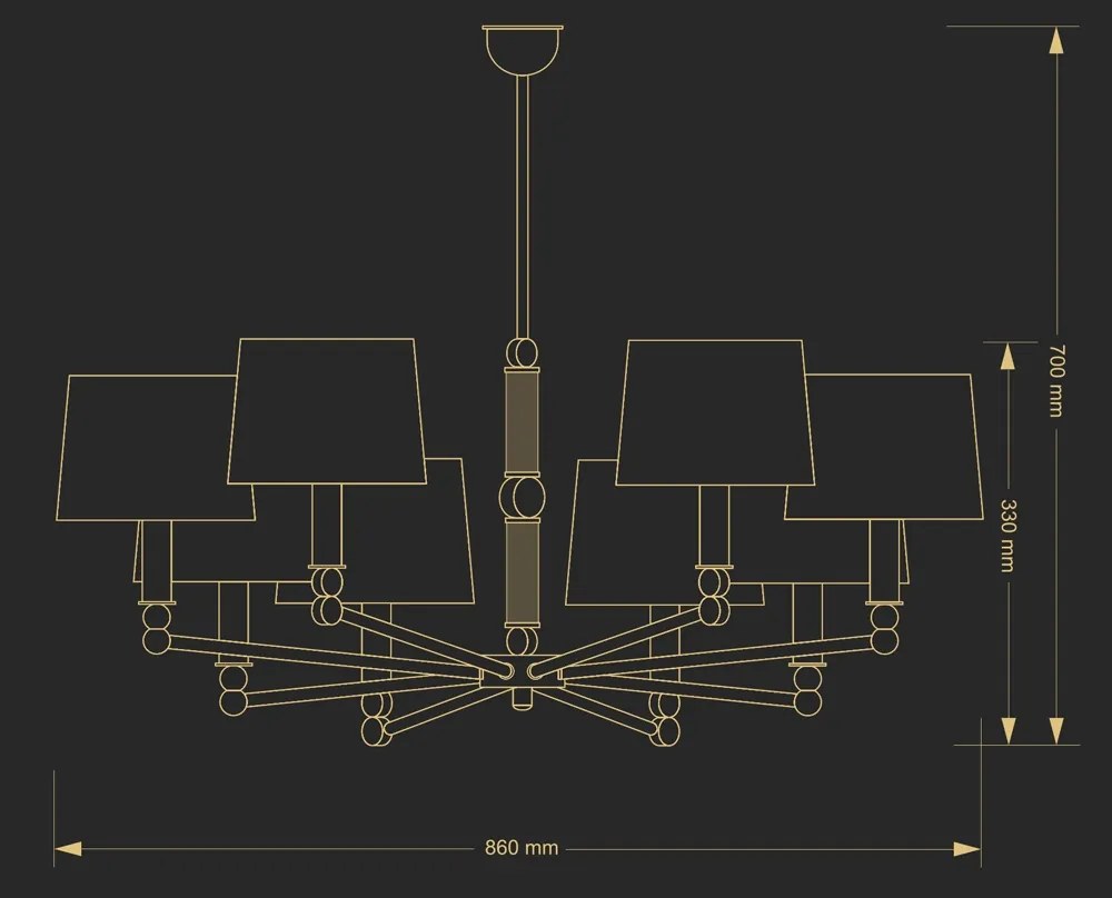 Candelabru 8 brate elegant realizat manual TAMARA