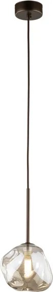 Brilagi - Lustră suspendată pe cablu VULCANO 1xG9/8W/230V, diam. 15 cm, bronz/bej fumuriu