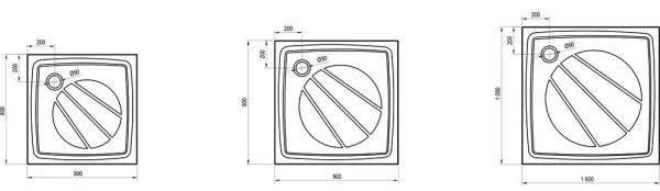 Ravak XA037701010 - Tavă de duș pătrată PERSEUS 90x90 cm albă