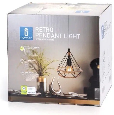 Lustră pe cablu Aigostar 1xE27/60W/230V