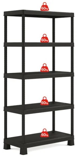 Raft deschis din plastic PLUS TRIBAC 90/5, 182 x 90 x 45 cm